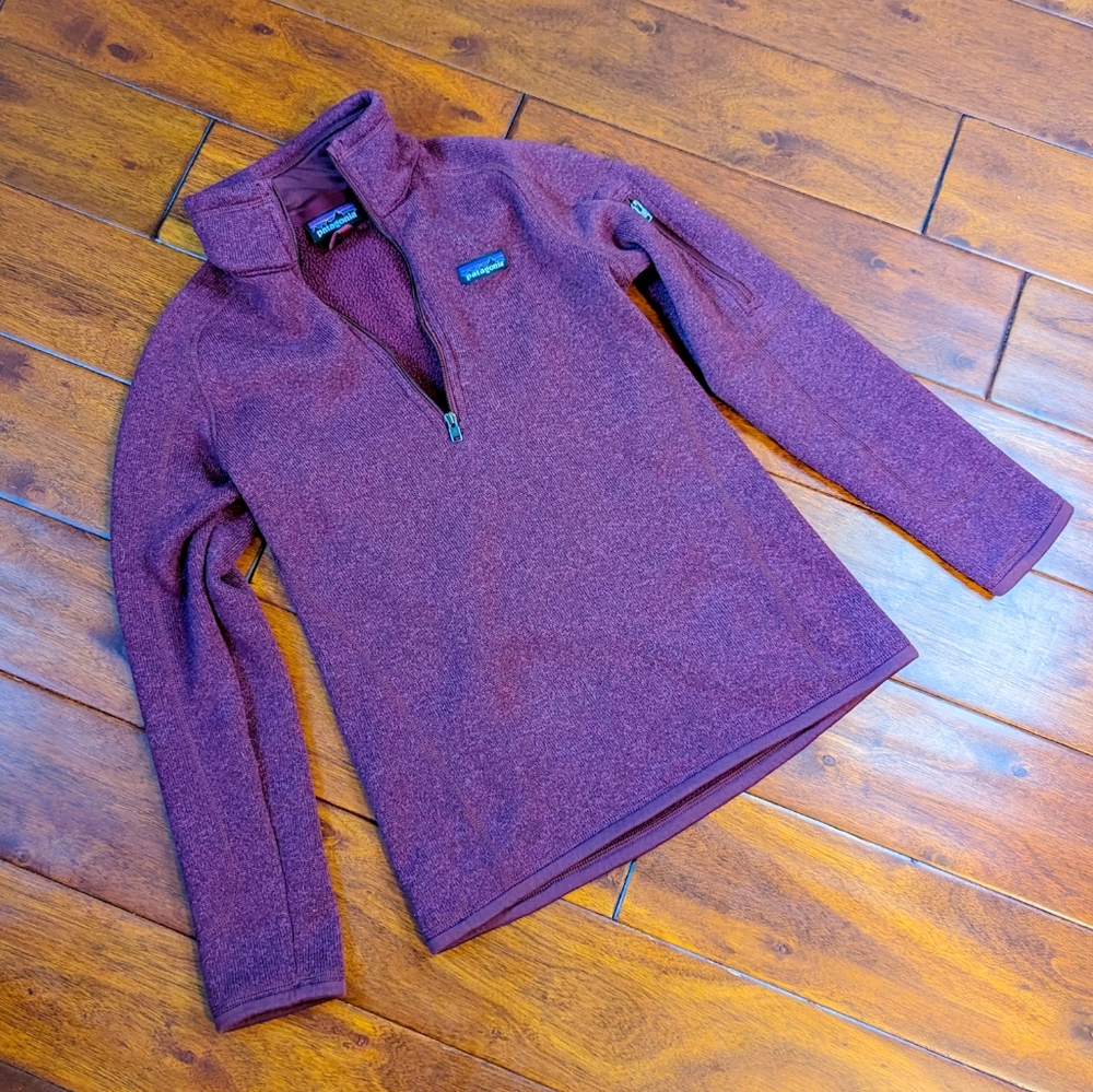 Patagonia Women's Better Sweater 1/4 Zip Fleece Wool Jacket in Night Plum - Picture 2 of 6